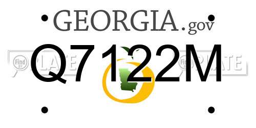 Q7122M Georgia License Plate