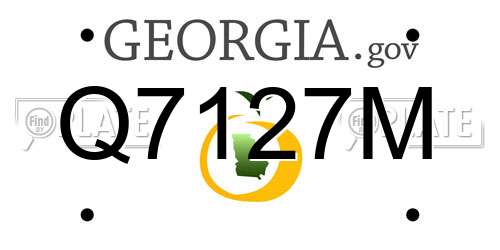 Q7127M Georgia License Plate