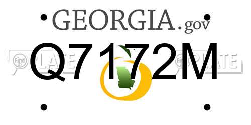 Q7172M Georgia License Plate