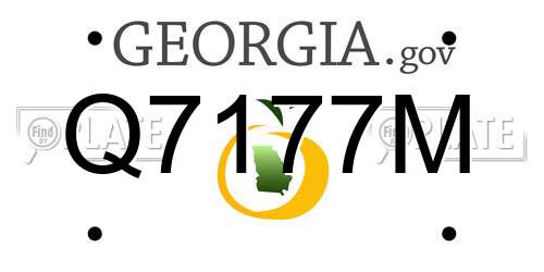 Q7177M Georgia License Plate