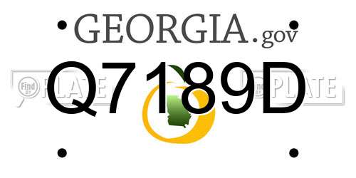 Q7189D Georgia License Plate