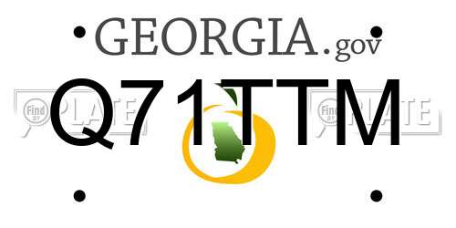 Q71TTM Georgia License Plate