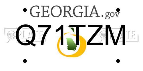 Q71TZM Georgia License Plate