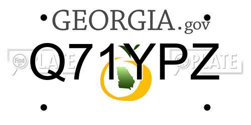Q71YPZ Georgia License Plate