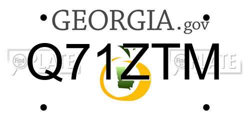 Q71ZTM Georgia License Plate