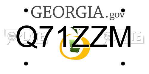 Q71ZZM Georgia License Plate