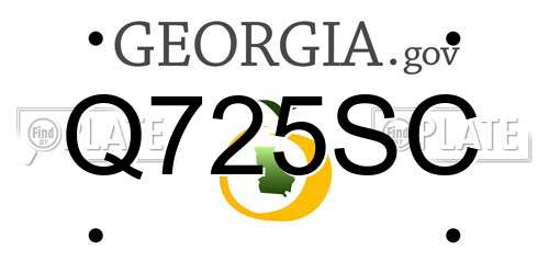 Q725SC Georgia License Plate