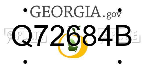 Q72684B Georgia License Plate