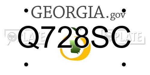 Q728SC Georgia License Plate