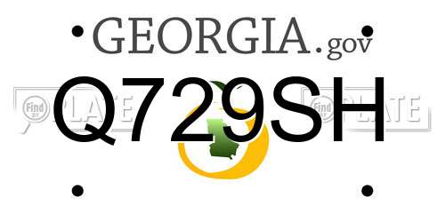 Q729SH Georgia License Plate