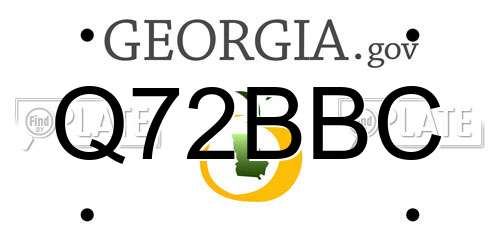 Q72BBC Georgia License Plate