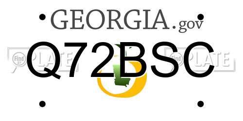 Q72BSC Georgia License Plate