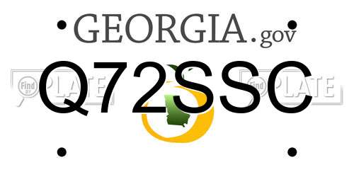 Q72SSC Georgia License Plate