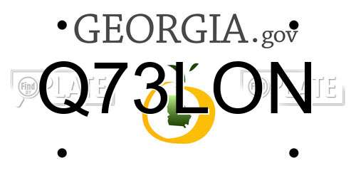 Q73LON Georgia License Plate