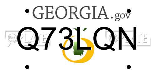 Q73LQN Georgia License Plate
