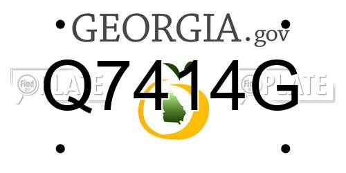 Q7414G Georgia License Plate