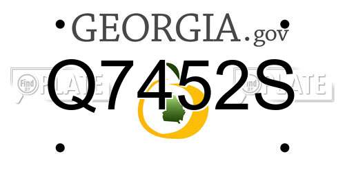 Q7452S Georgia License Plate