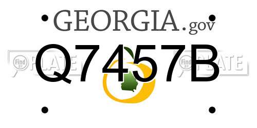 Q7457B Georgia License Plate
