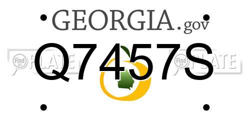 Q7457S Georgia License Plate