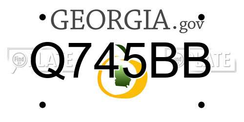 Q745BB Georgia License Plate
