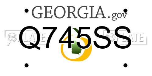 Q745SS Georgia License Plate