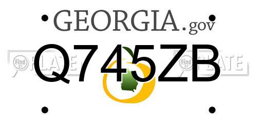 Q745ZB Georgia License Plate