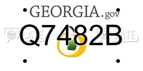 Q7482B Georgia License Plate