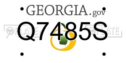 Q7485S Georgia License Plate