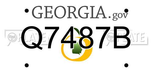 Q7487B Georgia License Plate