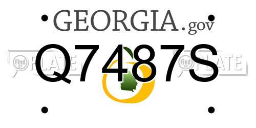 Q7487S Georgia License Plate