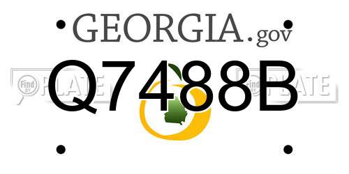 Q7488B Georgia License Plate
