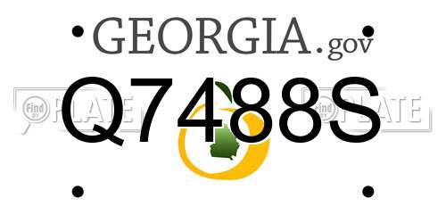 Q7488S Georgia License Plate