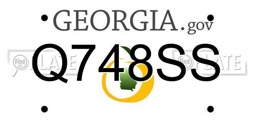 Q748SS Georgia License Plate