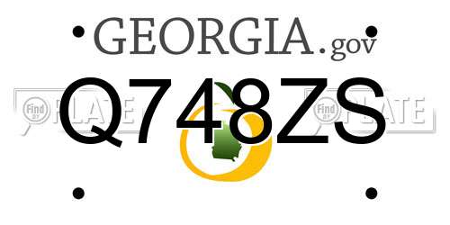 Q748ZS Georgia License Plate