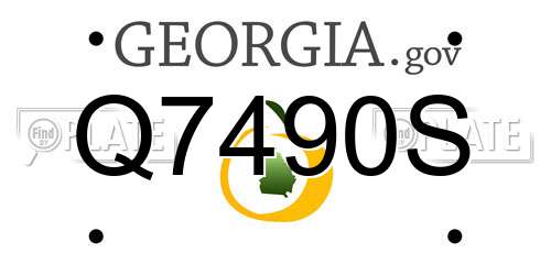 Q7490S Georgia License Plate