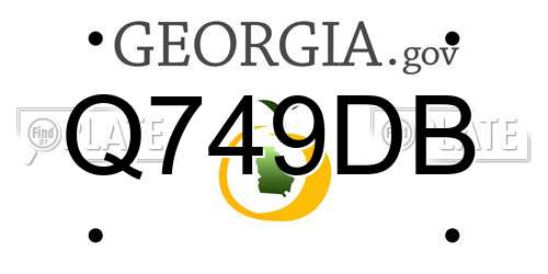 Q749DB Georgia License Plate