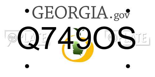 Q749OS Georgia License Plate