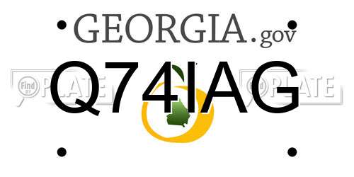 Q74IAG Georgia License Plate