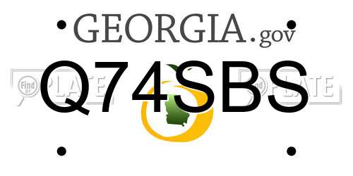 Q74SBS Georgia License Plate