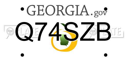 Q74SZB Georgia License Plate