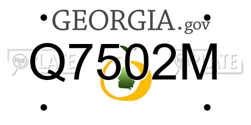 Q7502M Georgia License Plate