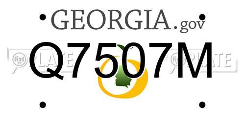 Q7507M Georgia License Plate
