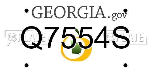 Q7554S Georgia License Plate