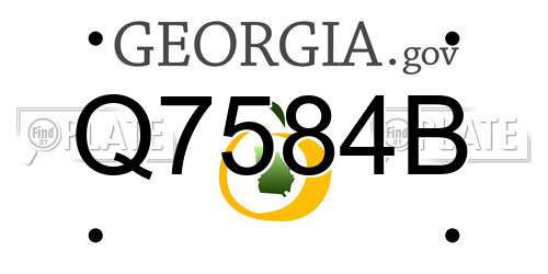 Q7584B Georgia License Plate