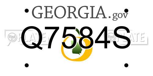 Q7584S Georgia License Plate