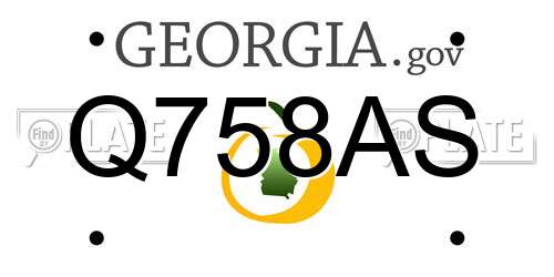 Q758AS Georgia License Plate