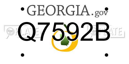 Q7592B Georgia License Plate
