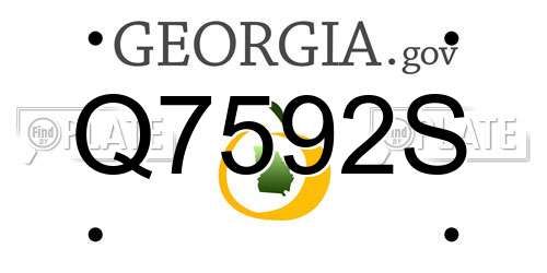 Q7592S Georgia License Plate