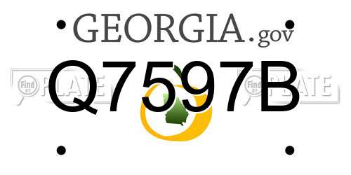 Q7597B Georgia License Plate
