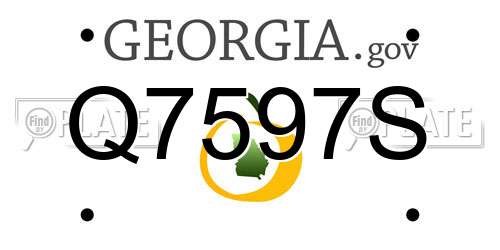 Q7597S Georgia License Plate
